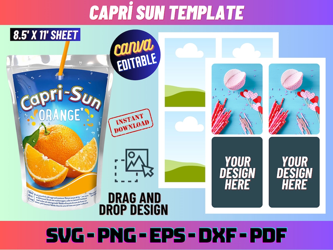 Capri Sun Template, Blank Capri Sun Template, Juice Pouch Label, Juice Capri Sun Template, Blank Capri Sun Template, Juice Pouch Label, Juice