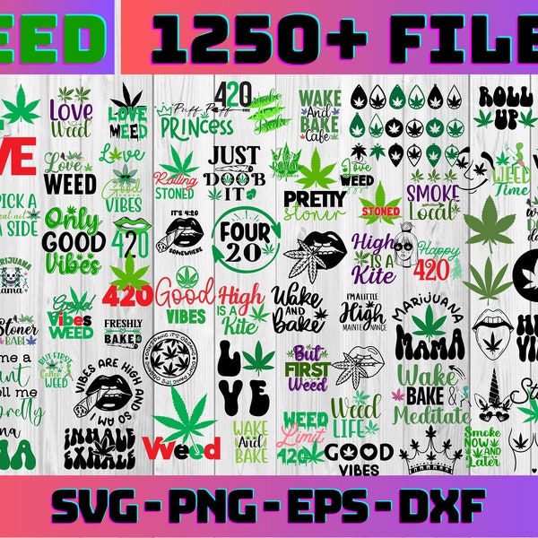 Onkruid Svg, Cannabis Svg, Stoner Svg Bundel, Marihuana Svg, Weed Smoking Svg-bestanden voor cricut, Pot Leaf Svg - Cannabis PNG