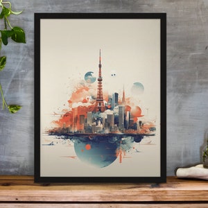Tokyo City Travel Print, Tokyo Japan Travel Poster Print, Tokyo City Wall Art, Tokyo Travel Wall Decor, Wall Art