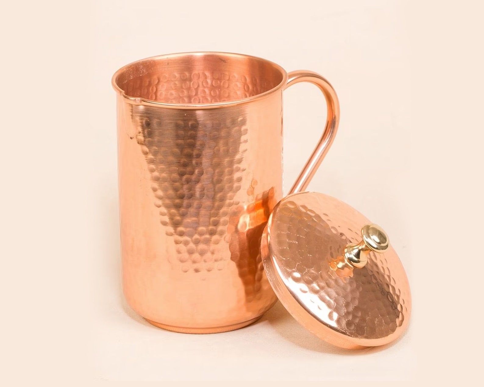 100 Pure Copper Ayurveda Healing Reusable Hammered Design Water Jug