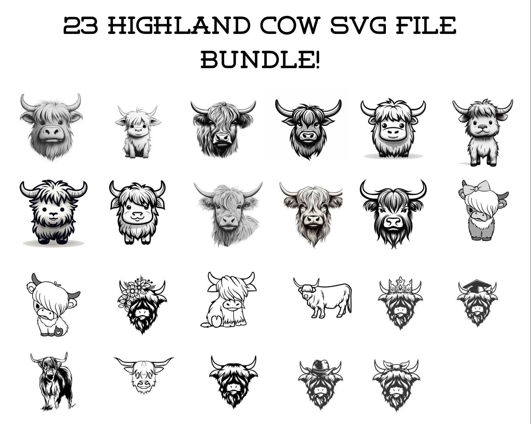 Cute Highland Cow Svg, Highland Cow Svg , Cow Svg, Cute Cow Svg, Baby