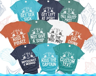 Personalized Most Likely To Cruise Comfort Colors® Shirts, Matching Cruise T-shirts, Family Cruise Group Tees, Cruise Vacation Outfits Gifts