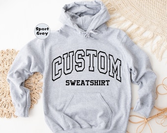 Custom Your Text Hoodie, Personalized Your Logo Hoodie, Customized Your Logo Hoodie, Custom Image Outfit, Personalised Design Apparel Gifts