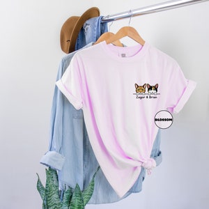 Custom Comfort Colors® Cat Pocket Shirt, Personalized Cat T-shirt, Cute Cat Lovers Outfit, Cat Mom Tee, Cat Dad Clothing, Mothers Day Gifts image 2