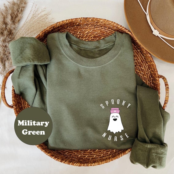Halloween Nurse Sweatshirt, Halloween RN Hoodie, Nursing Student Outfit, Halloween Nurse Tee, Spooky Nurse Halloween Gift Sweatshirt