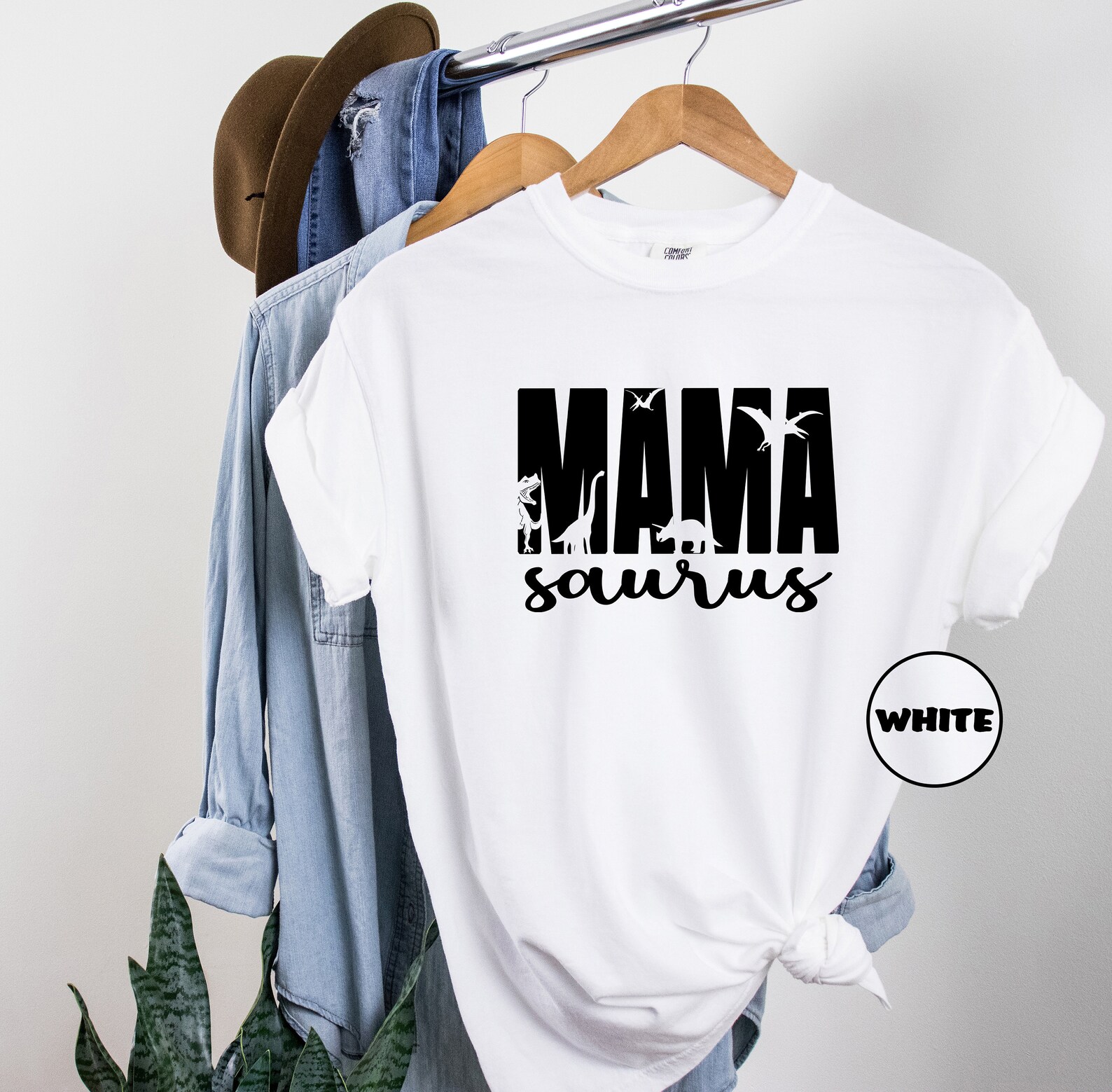 Comfort Colors® Mama Saurus T-shirt, Dinosaur Mom Shirt, Dinosaur Lover ...