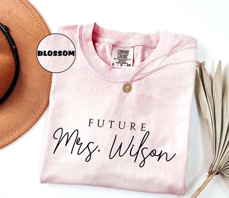 Custom Future Mrs Shirt, Comfort Colors® Personalized Fiancee Tshirt, Bachelorette Party Tee, Engagement Outfit, Bridal Shower Clothing Gift image 4