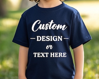 Aangepast ontwerp of tekst jeugdshirt, gepersonaliseerd familiefoto peutershirt, aangepaste kinderoutfit, gepersonaliseerd gezegde-T-shirt, T-shirt familievakantie