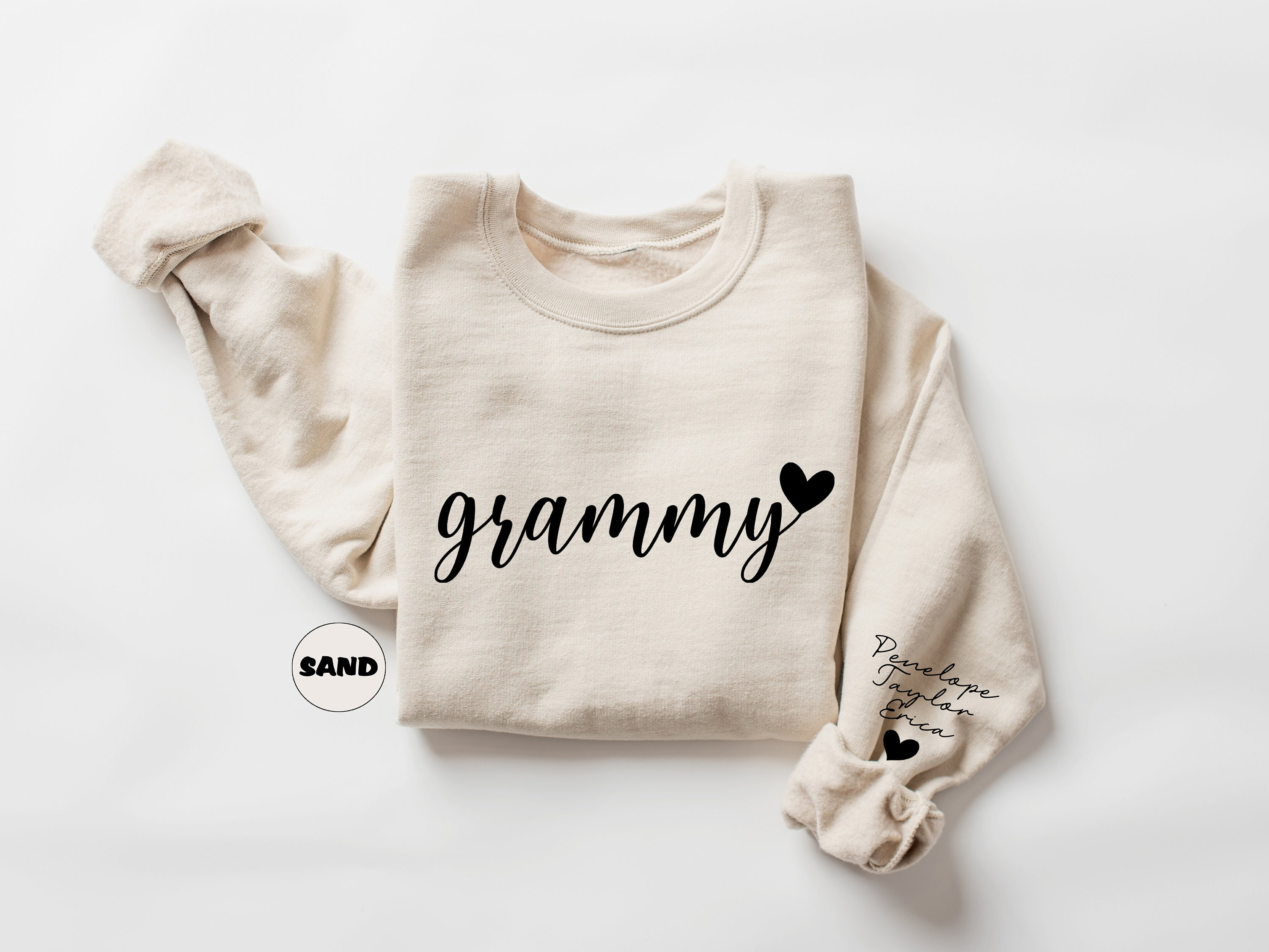 Personalized Grammy Sweatshirt With Grandchildren Names, Nana Gift, Grandmother To Be Clothing, Family Group Outfit, Custom Grandma Hoodie