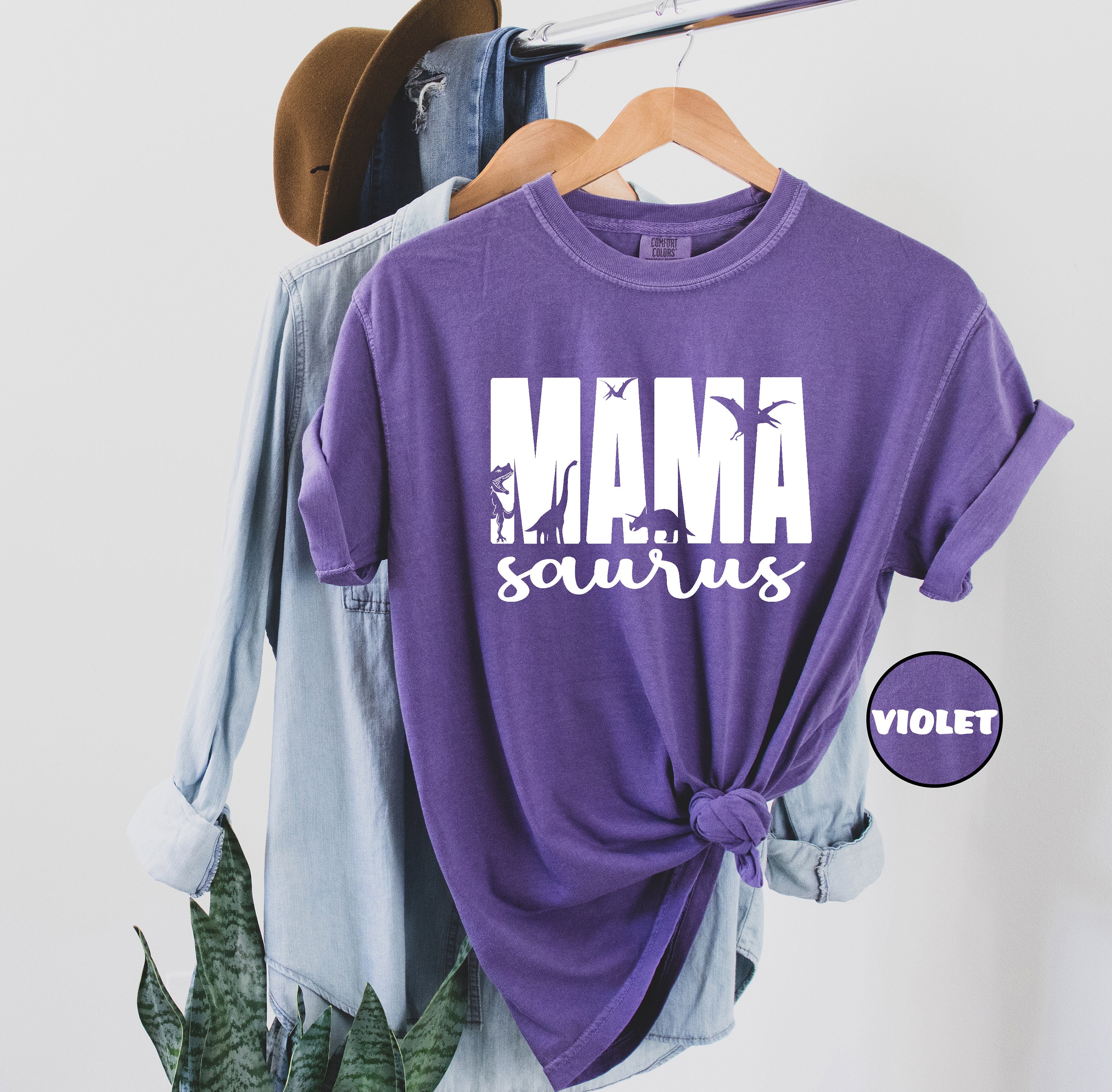 Comfort Colors® Mama Saurus T-shirt, Dinosaur Mom Shirt, Dinosaur Lover ...
