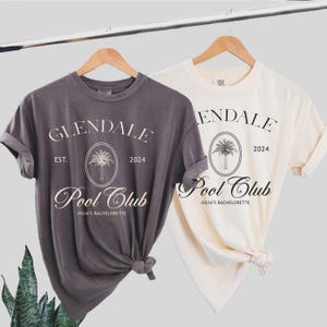 Custom Your Text Comfort Colors® Shirt, Personalized Pool Club T-shirt, Bachelorette Club Outfit, Coctail Social Club Tee, Bridal Party Gift