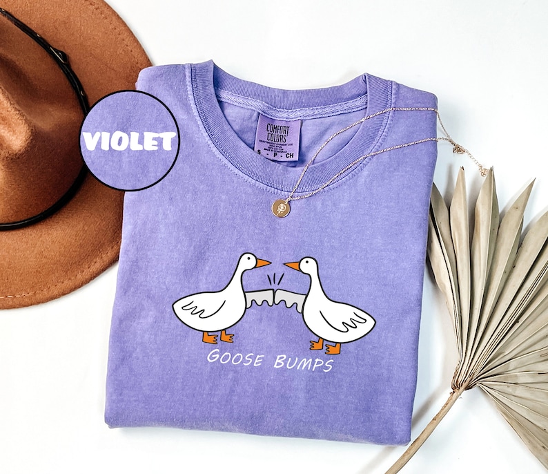 Kippenvel Comfort Colors®-shirt, T-shirt Silly Goose, grappige gansoutfit, T-shirt ganzenliefhebber, kleding ganzenpaar, sarcastische ganscadeaus afbeelding 5