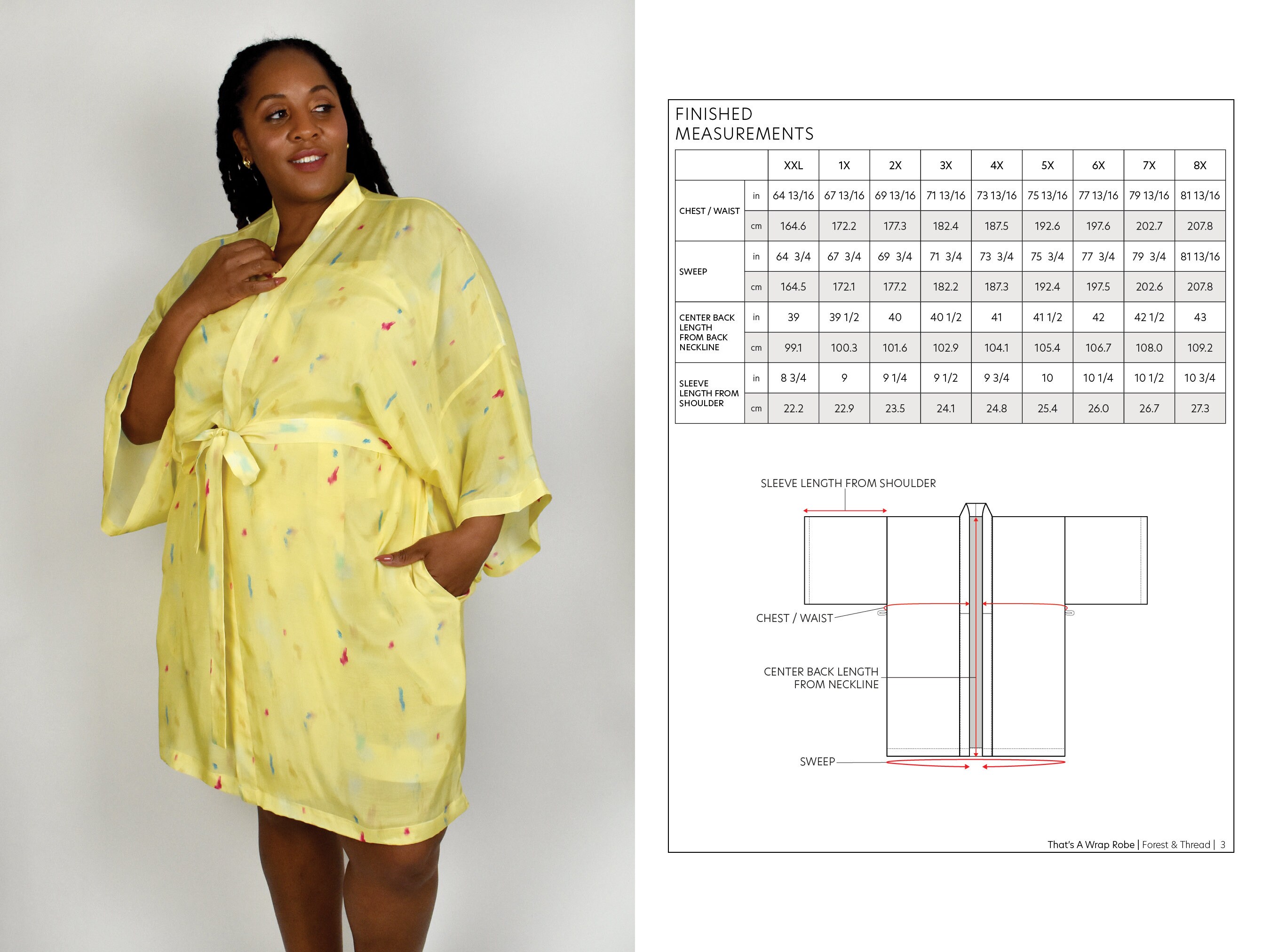 That's A Wrap Robe PDF Pattern, Sizes XXS-8X, Beginner Friendly Sewing ...