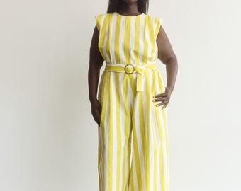 Pleats And Thank You PDF Pattern Sizes 0-30 Digital Sewing Pattern with Video Tutorial, Pleated Jumpsuit with Belt, Shoulder Pad, Modern Top