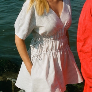 Cinch Me I'm Dreaming Dress PDF Pattern Sizes 0-32 Digital Sewing Pattern, Cottagecore Gathered Dress, Waist Ties, Lantern Sleeves, Midi