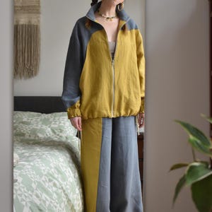It Takes Two Set PDF Pattern Sizes XXS-8X Digital Sewing Pattern, Sporty Jacket, Lightweight Linen Track Suit Elastic Waist Drawstring Pants