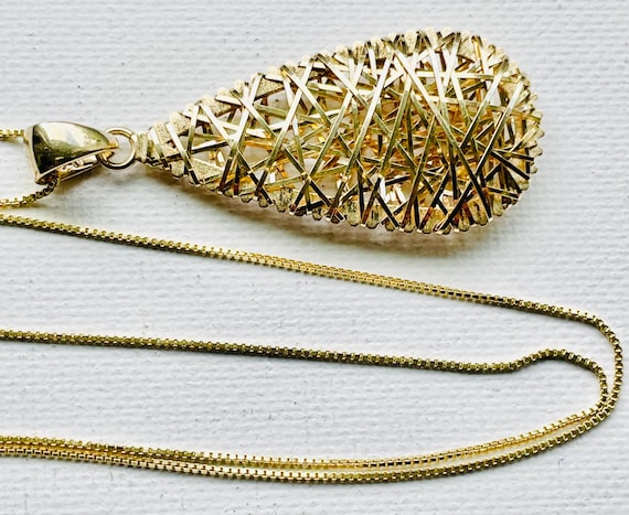 GIOIELLI DI VALENZA Gold Over 925 Sterling Silver Modernist Pendant Necklace