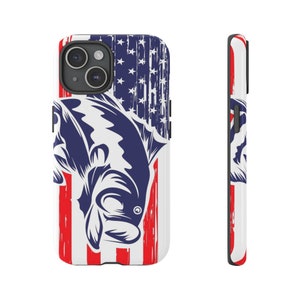 Benutzerdefinierte Handyhülle, Handyhülle, Apple iPhone, Samsung Galaxy und Google Pixel, Tough Case, Bass Fishing, Angelgeschenke