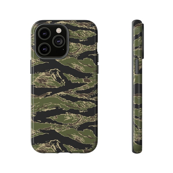 Personalisierte Handyhülle, Apple iPhone, Samsung Galaxy und Google Pixel, Tough Case, Tiger Stripe Camo