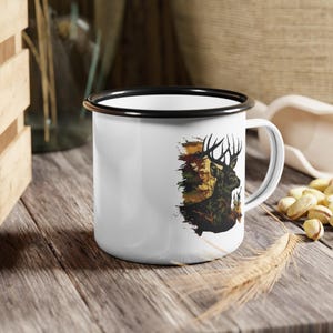 Rustic Deer Enamel Camp Cup, Perfect for Hunting, Perfect for Camping, Hunting, Camping, Outdoors, Coffee Lovers, Gifts for Hunters, Rustic
