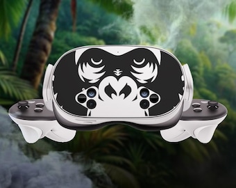 Gorilla Face Vinyl Sticker for Meta Quest 3s - Chimptastic Skin Wrap