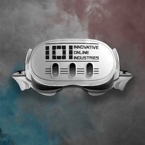 May include: A white virtual reality headset with the text "INNOVATIVE ONLINE INDUSTRIES" and a digital display with the number "10" on the front.