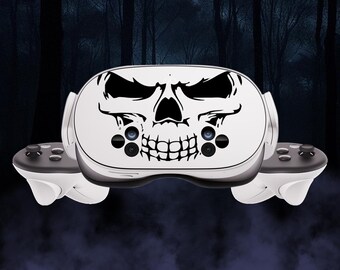 Skull Vinyl Sticker for Meta Quest 3s - Handmade VR Headset Skin