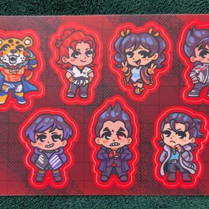 Tekken 8 Sticker Sheet | King Hwoarang Xiaoyu Jin Reina Kazuya Dragunov