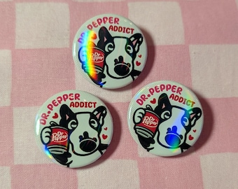 Mini Dr. Pepper Addict Dog Buttons