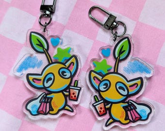 Yellow Pikmin Boba Keychain Charm