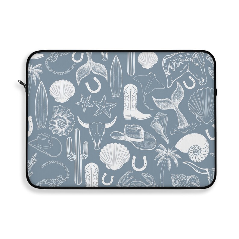 Coastal Cowgirl Laptop Sleeve Case, Women's Beachy Seashell Computer ...