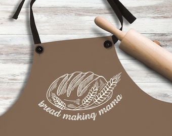 Bread Making Mama Apron, Kitchen Baking Cooking Apron, Gift for Her, Gift for Mom, Bake Cook Gift, Mother Gift, Cute Kitchen Apron