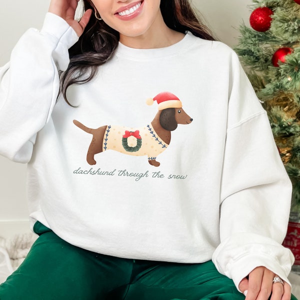 Weenie Dog Christmas Sweater
 Dachshund Winter Sweatshirt Etsy