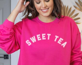 Sweet Tea Collegiate Crewneck Sweatshirt, Funny Southern Shirt, Unisex Country Southerner Sweater, Tea Lover Gift, Funny South Gift