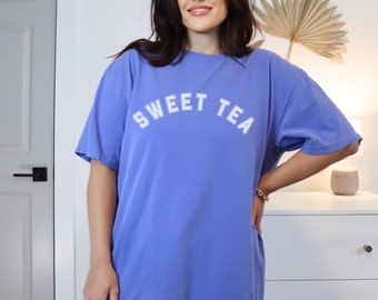 Sweet Tea Collegiate Comfort Colors Graphic Tee, Bright Funny Southern Shirt, Country Southerner Tshirt, Tea Lover Gift, Funny South Gift