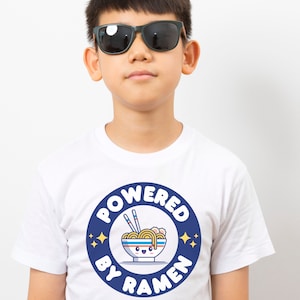 Powered by Ramen Youth Cute Kawaii Unisex T-shirt, Graphic Tee Shirt, Noodles Noodle Lover