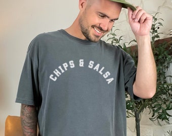 Chips and Salsa Collegiate Comfort Colors Graphic Tee, Unisex Funny Humor Shirt, Men's Women's Tshirt, Mexican Food Fan, Foodie Gift