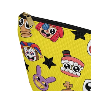 Amazing Digital Circus Inspired Zipper Pouch, Makeup Bag, Gift for Her, Netflix Series TV Show Accessory, Pomni Ragatha, Character Pouch image 2