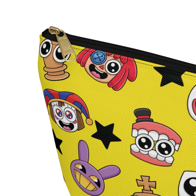 Amazing Digital Circus Inspired Zipper Pouch, Makeup Bag, Gift for Her, Netflix Series TV Show Accessory, Pomni Ragatha, Character Pouch image 2