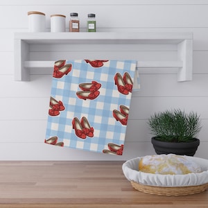 Toalla de cocina Ruby Slippers, 18&quot; x 30&quot;, inspirada en el Mago de Oz, regalo para los amantes de Oz, regalo para ella, decoración divertida para el hogar, cocina y repostería