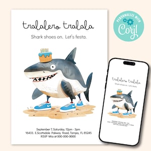Italian Brainrot Tralalero Tralala Shark Party Invitation –  Editable Template, Printable Download, (Text Invite + 5x7 Print )