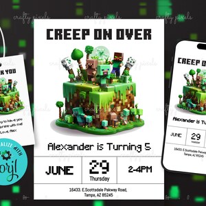 Minecraft Printable Steve & Creeper - Minecraft Birthday Party