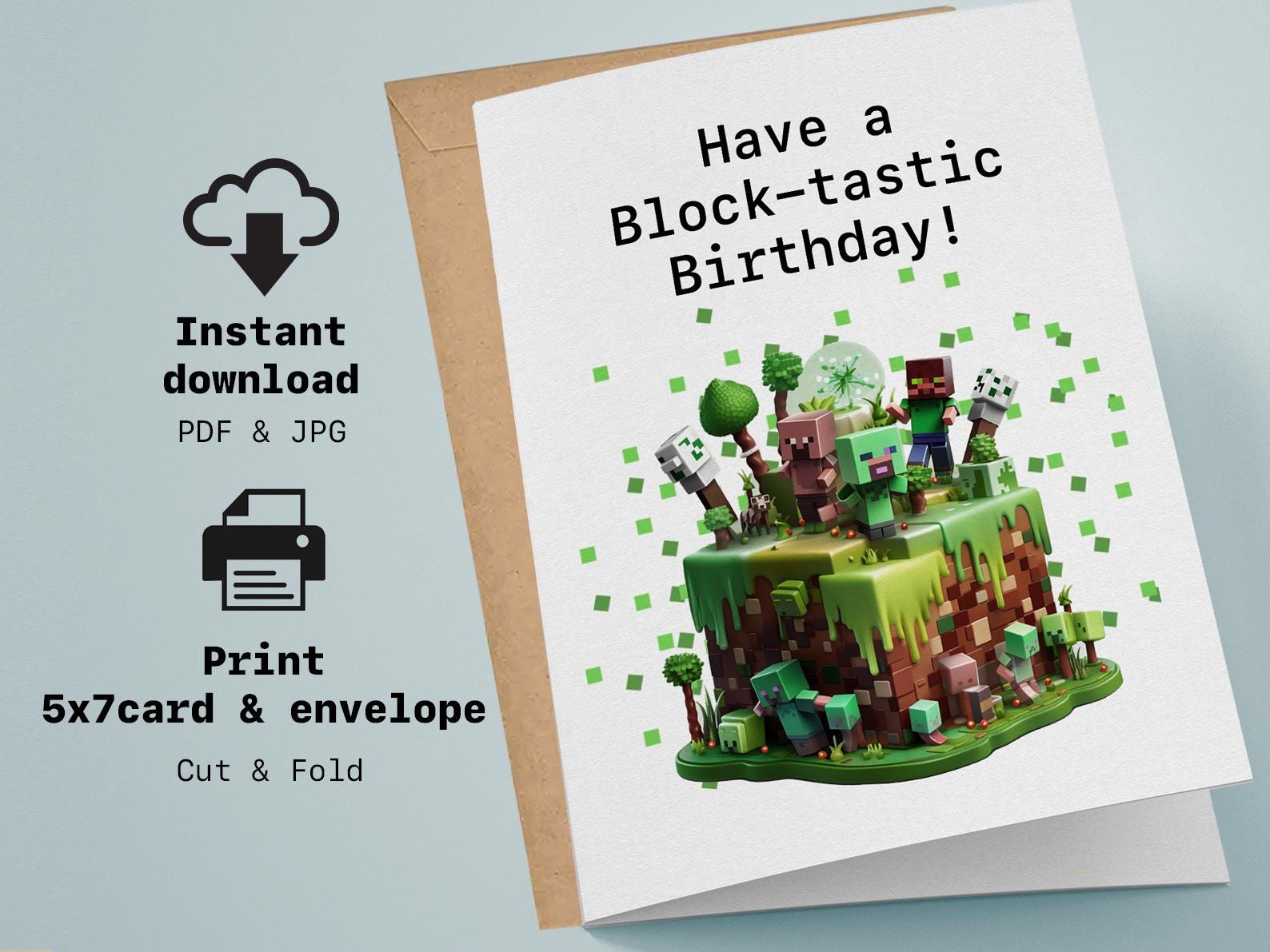 printable-minecraft-creeper-birthday-card-digital-download-and-printable-5x7-greeting-card-with-envelope-etsy