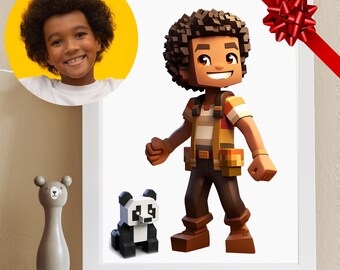 Transform your picture into a full-body Minecraft-style portrait featuring your favorite theme. Individual, Couple, Family Portraits.