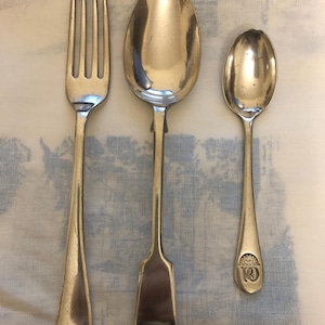 Vintage Silver Plated Dessert Spoon Fork and Teaspoon By Mappin and Webb c1950s Vintage EPNS Flatware