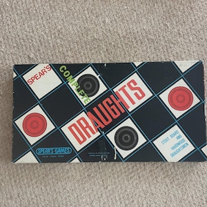 Vintage Spears Draughts Board Game 1970s Complete Checkers Set Classic Game