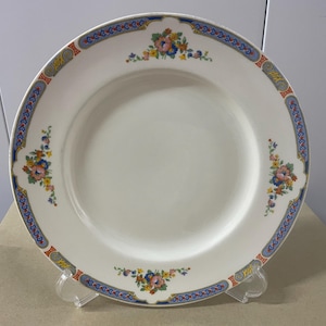 2 Vintage Art Deco Alfred Meakin Floral Salad Plates 22.5cm English Pottery