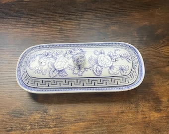Victorian Toothbrush Dish Copeland Late Spode Floral Antique Bathroom Ware
