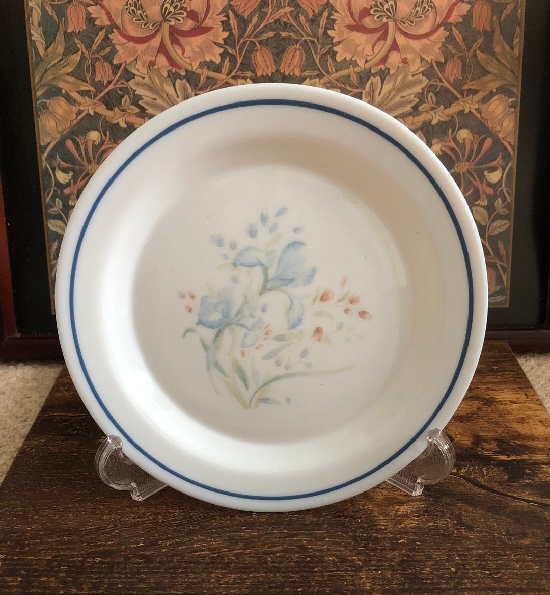 Pyrex JAJ Side Plate. Pyrex Blue Iris Pattern Side Plate White ...