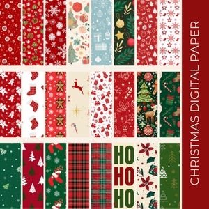 Weihnachten digitales Papier, Urlaub Scrapbook Papiere, Schneeflocke Tapete, Weihnachtsbaum Hintergrund